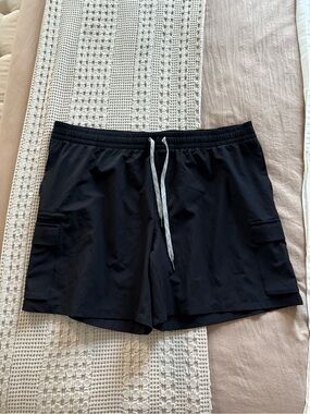 NEW all in motion Black Drawstring Cargo Active Shorts Size XXL